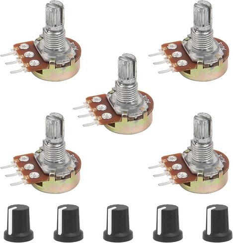 5 Pcs 10K Potentiometer 6 pin Linear Taper Adjustable Rotary Potentiometer with Knob in Kuwait