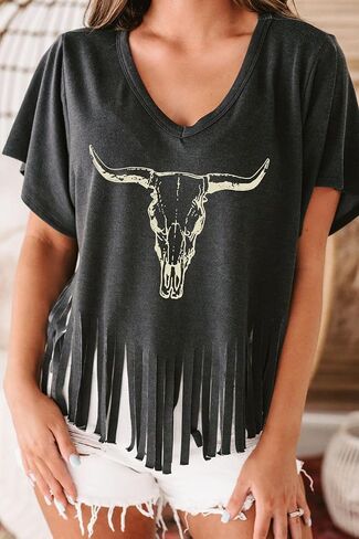 Nashville Tshirt for Women Country Concert Fringe Tops Country Music Shirts Short Sleeve Cowgirl Graphic Tees in Kuwait