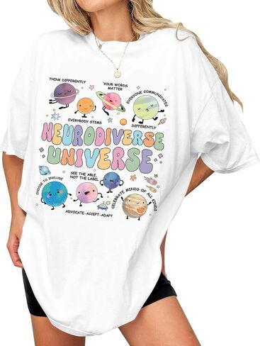 Neurodiverse Universe Shirt for Women - Special Education Teacher Tee On Autism Month, Christmas, Birthday in Saudi Arabia