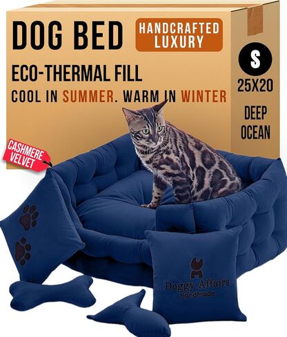 Luxury Cat Bed with Removable Washable Cover - Premium Cat Beds for Indoor Cats, Fancy Dog Bed for Small Dogs - Non Slip Cat Couch Bed, Puppy Kitten Pet Sofa in Saudi Arabia