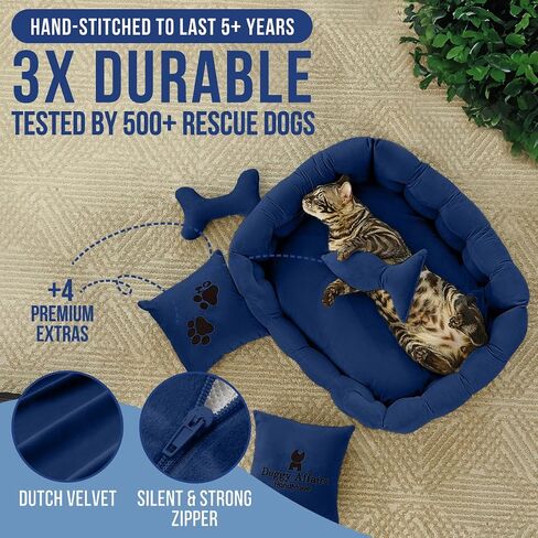 Luxury Cat Bed with Removable Washable Cover - Premium Cat Beds for Indoor Cats, Fancy Dog Bed for Small Dogs - Non Slip Cat Couch Bed, Puppy Kitten Pet Sofa in Saudi Arabia