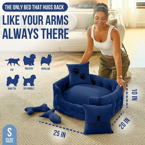 Luxury Cat Bed with Removable Washable Cover - Premium Cat Beds for Indoor Cats, Fancy Dog Bed for Small Dogs - Non Slip Cat Couch Bed, Puppy Kitten Pet Sofa in Saudi Arabia
