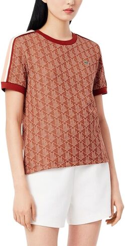 Lacoste Women's Slim Fit Monogram Monogram T-Shirt in Saudi Arabia