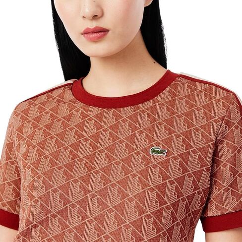 Lacoste Women's Slim Fit Monogram Monogram T-Shirt in Saudi Arabia