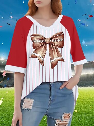 قمصان كرة القدم للنساء قميص يوم كبير في لعبة كرة القدم أمي Tshirt Graphic Sunday Tee Funday Sport Tops in Kuwait