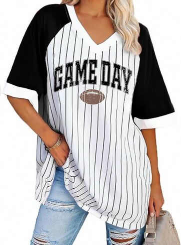 قمصان كرة القدم للنساء قميص يوم كبير في لعبة كرة القدم أمي Tshirt Graphic Sunday Tee Funday Sport Tops in Kuwait
