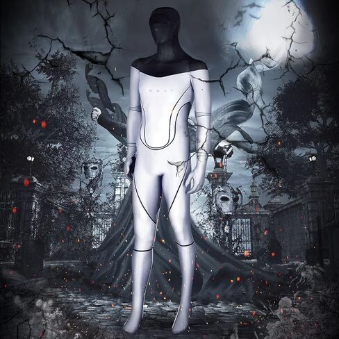 Adult TeslaBot Costume, Halloween Robot Costume with Face Covering, Full Bodysuit Costume, Jumpsuit Halloween Costume (Suitable for Height 165-170cm) in Saudi Arabia