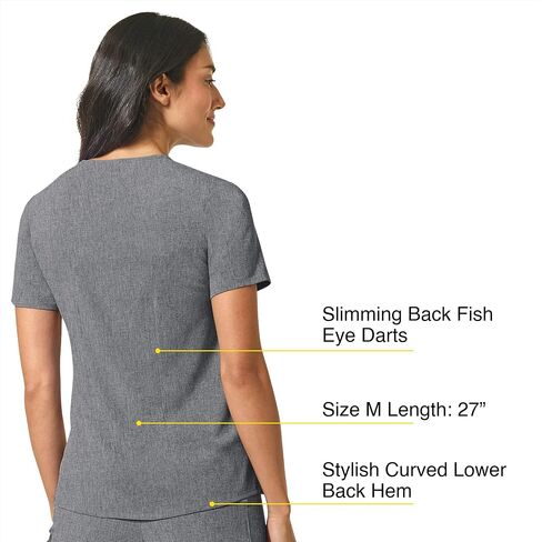 WonderWink Womens Mandarin Collar Tuck-in Top, Ceil Blue, Small US in Saudi Arabia