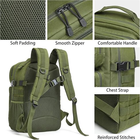 G4Free Backpack Fits 15" Laptop, 25L Tactical Work Back Pack Travel Bag for Men in Kuwait