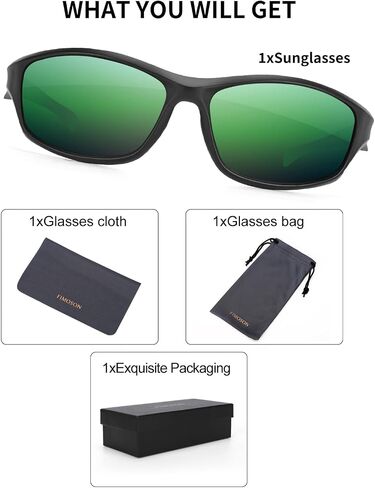 Sports Polarized Sunglasses for Men and Women, UV400 Protection Wrap-around Sports Sunglasses for Driving Fishing Cycling Brown Lens in Saudi Arabia