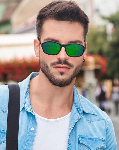 Sports Polarized Sunglasses for Men and Women, UV400 Protection Wrap-around Sports Sunglasses for Driving Fishing Cycling Brown Lens in Saudi Arabia