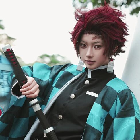 قصور أسود بارز الرجال الأسود شائك رقيق مستعار مجعد للزي cosplay زي emo ايغس لزي الهالوين قصيرة أسود أنيمي cosplay للبالغين البالين in Kuwait