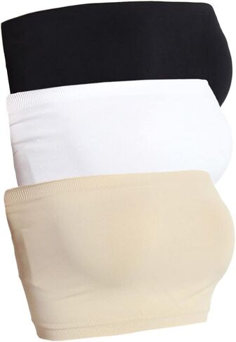 TheMogan Women's Basic Layering Seamless Bra Crop Tube Top Bandeau Strapless Bralette in Saudi Arabia