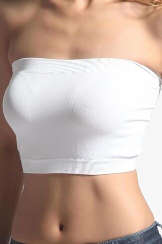 TheMogan Women's Basic Layering Seamless Bra Crop Tube Top Bandeau Strapless Bralette in Saudi Arabia
