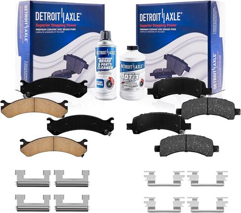 Detroit Axle - Brake Pads for 2003-2020 Chevy GMC Express Savana 2500 3500 Ceramic Brake Pads 2004 2005 2006 2007 2008 2009 2010 2011 2012 2013 2014 2015 2016 2017 2018 2019 Front & Rear Replacement in Saudi Arabia
