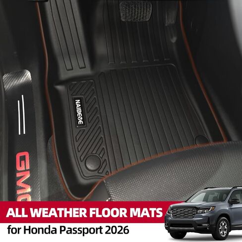Naibeve Floor Mats for 2019-2023 2024 Honda Passport - All Weather Custom Fit Honda Passport Floor Mats Cargo Mat Liners Front & Rear Row Waterproof Interior Accessories in Saudi Arabia