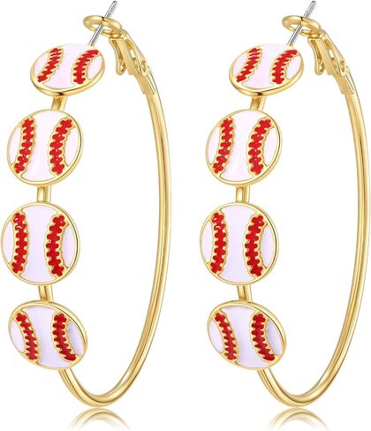 YAHPERN Game Day Earrings for Women Baseball Football Soccer Basketball Hoop Earrings Sports Mom Jewelry Accessories Game Day Outfits Gifts in Saudi Arabia