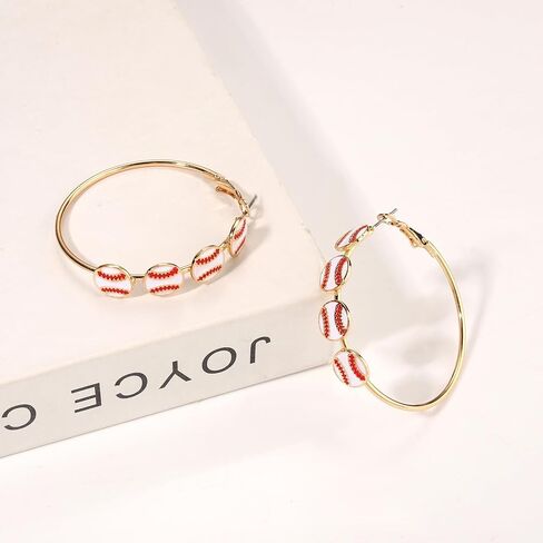 YAHPERN Game Day Earrings for Women Baseball Football Soccer Basketball Hoop Earrings Sports Mom Jewelry Accessories Game Day Outfits Gifts in Saudi Arabia