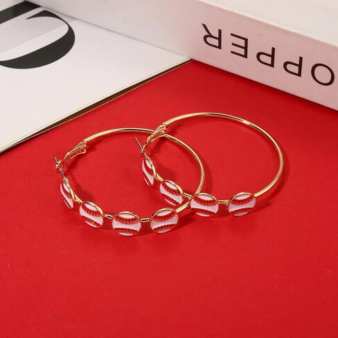 YAHPERN Game Day Earrings for Women Baseball Football Soccer Basketball Hoop Earrings Sports Mom Jewelry Accessories Game Day Outfits Gifts in Saudi Arabia