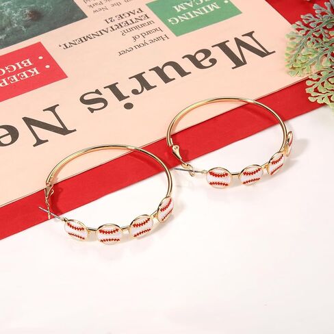 YAHPERN Game Day Earrings for Women Baseball Football Soccer Basketball Hoop Earrings Sports Mom Jewelry Accessories Game Day Outfits Gifts in Saudi Arabia