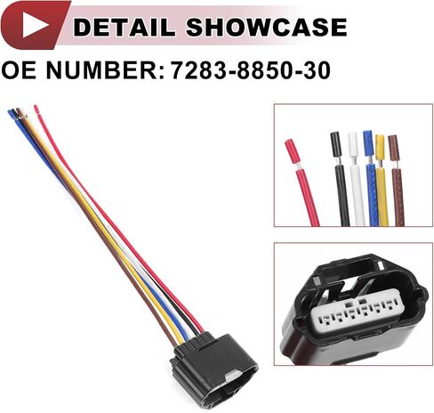1 Pcs Wiring Harness for Hyundai EQUUS Ultimate 5.0L 2014-2016 Sensor Harness Adapters No.7283-8850-30 6 Pin 18gauge in Saudi Arabia