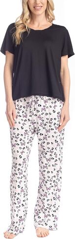 MUK LUKS Womens Short Sleeve Pajama 2-Piece Set, Super Soft, T-Shirt and Pants, Garden Party in Saudi Arabia