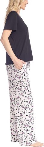 MUK LUKS Womens Short Sleeve Pajama 2-Piece Set, Super Soft, T-Shirt and Pants, Garden Party in Saudi Arabia