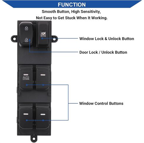 Mian Window Switch Power Control Button Front Left Driver Side Compatible with 2011 2012 2013 Kia Optima, Replacement OEM 93570-2T000, 1 Auto 16 Pins Orange Light in Saudi Arabia