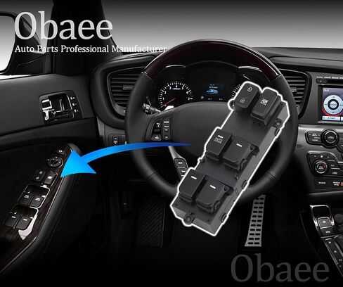 Mian Window Switch Power Control Button Front Left Driver Side Compatible with 2011 2012 2013 Kia Optima, Replacement OEM 93570-2T000, 1 Auto 16 Pins Orange Light in Saudi Arabia