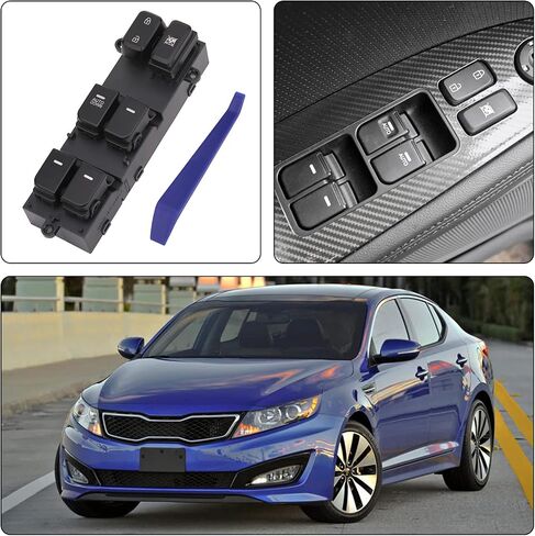 Mian Window Switch Power Control Button Front Left Driver Side Compatible with 2011 2012 2013 Kia Optima, Replacement OEM 93570-2T000, 1 Auto 16 Pins Orange Light in Saudi Arabia