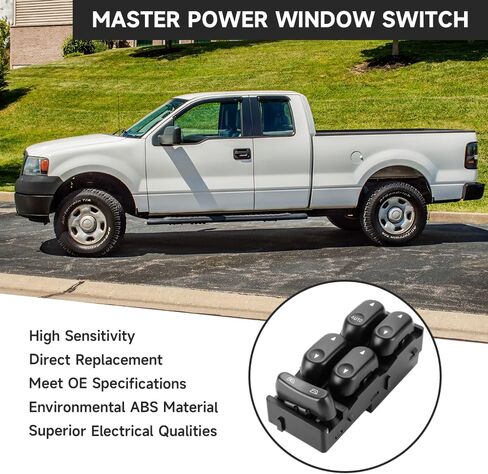 Front Left Driver Side Master Power Window Switch - Compatible for Ford F150 2002-2004 - Replace Part 2L3Z14529-BAA, 2L3Z14529BAA in Saudi Arabia