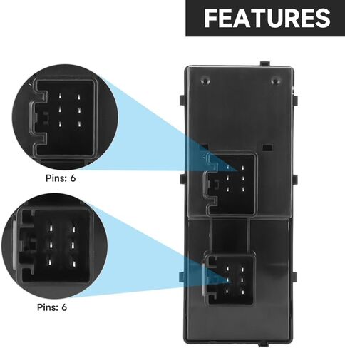 Front Left Driver Side Master Power Window Switch - Compatible for Ford F150 2002-2004 - Replace Part 2L3Z14529-BAA, 2L3Z14529BAA in Saudi Arabia
