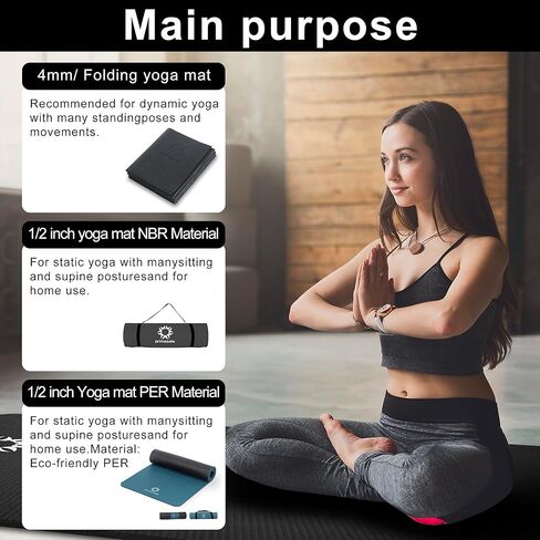 بساط اليوغا بريماسول مقاس 10 مم، لون أخضر الغابة in Kuwait