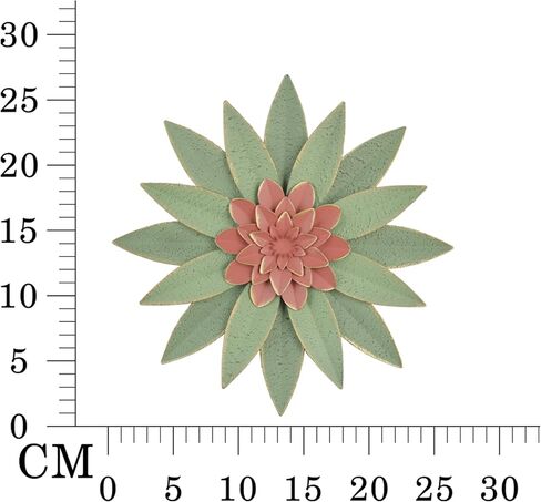 JWZSKZYZ Metal Flower Wall Decor, 10.5inch white gold Modern Iron Floral Wall Art Sculpture Farmhouse Hanging Decoration for Home Living Room, Bathroom, Kitchen, indoor, Patio Porch - （White） in Saudi Arabia