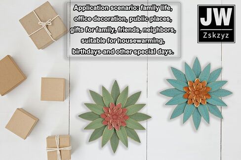 JWZSKZYZ Metal Flower Wall Decor, 10.5inch white gold Modern Iron Floral Wall Art Sculpture Farmhouse Hanging Decoration for Home Living Room, Bathroom, Kitchen, indoor, Patio Porch - （White） in Saudi Arabia