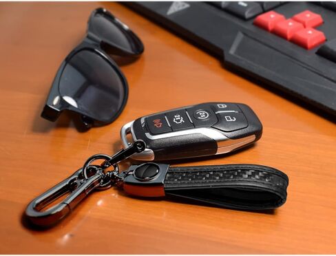 for Chevrolet Black Logo Real Black Carbon Fiber Strap Hook Key Chain Keychain, Official Licensed in Saudi Arabia