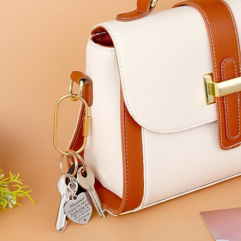 3 pcs Brass Screw Lock Keychain Simple Style Gold Key Chain Ring Heavy Duty Car Keys Organizer Carabiner Keychain Clip Universal Key Fob Holder with 9 O-Ring for Ellipse Tear Drop Purse Charm in Saudi Arabia