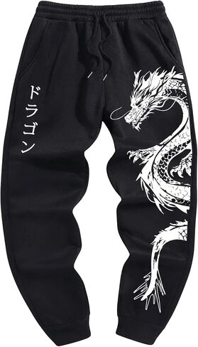 الرجال اليابانيين Dragon Graphic Sweatpants Streetwear Street Drage in Saudi Arabia