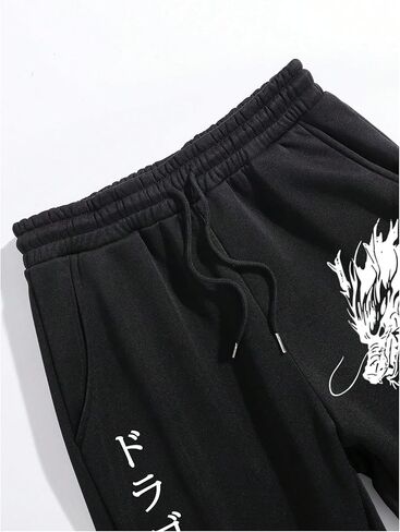 الرجال اليابانيين Dragon Graphic Sweatpants Streetwear Street Drage in Saudi Arabia