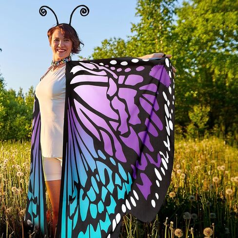 Hillban 8 Pcs Halloween Butterfly Costume Include Butterfly Wings and Headband Adult Women Halloween Costume Accessory (Classic) in Saudi Arabia