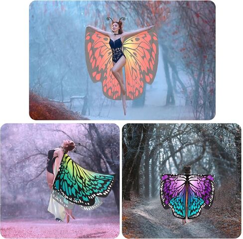 Hillban 8 Pcs Halloween Butterfly Costume Include Butterfly Wings and Headband Adult Women Halloween Costume Accessory (Classic) in Saudi Arabia