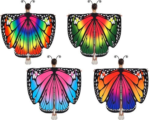 Hillban 8 Pcs Halloween Butterfly Costume Include Butterfly Wings and Headband Adult Women Halloween Costume Accessory (Classic) in Saudi Arabia