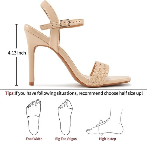 Ablanczoom Womens High Heels for Wedding: Ankle Strap Stilettos Open Toe Heeled Dressy Sexy Sandals Party Prom in Saudi Arabia