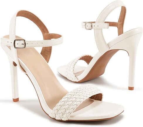 Ablanczoom Womens High Heels for Wedding: Ankle Strap Stilettos Open Toe Heeled Dressy Sexy Sandals Party Prom in Saudi Arabia