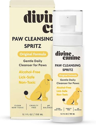 Dog Paw Cleaner - 5.1 Fl Oz of Alcohol Free Rosewater Scented Paw Sanitizer Spritz - Made with Rosewater, Aloe, Copaiba Oil, and Lemongrass Oil to Nourish and Clean Paws - Made in The USA in Kuwait