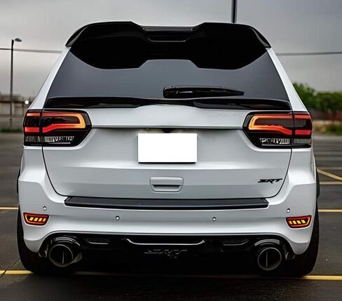 iJDMTOY Dark Smoked Lens Full LED Rear Bumper Reflector Lights Compatible With Jeep WK2 Grand Cherokee, Patriot, Compass, Dodge Journey, Function as Tail/Brake & Sequential Blink Turn Signal in Saudi Arabia