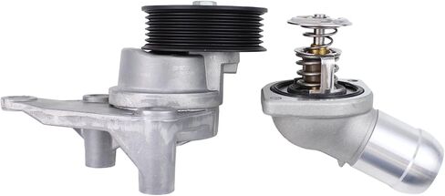 Engine Water Pump with Coolant Thermostat Housing and Drive Belt Tensioner Kit for Cadillac Escalade Chevrolet Silverado Suburban Express 1500 2500 3500 Tahoe Trailblazer GMC Envoy Yukon in Saudi Arabia