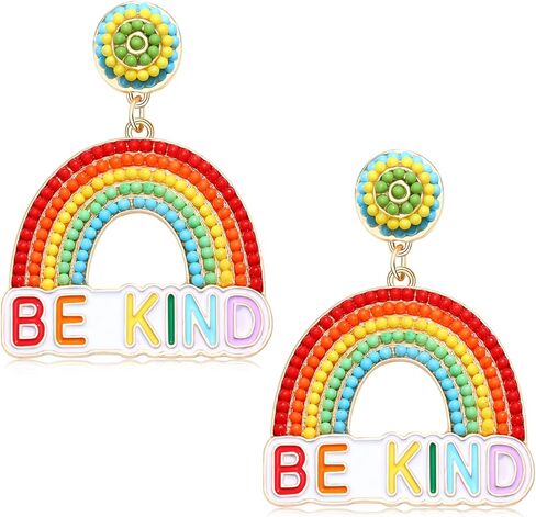 Teacher Pencil Earrings for Women Beaded Pencil Dangle Earrings Statement Rainbow Match Apple Earrings Back To School Jewelry Teacher Appreciation Gift in Saudi Arabia