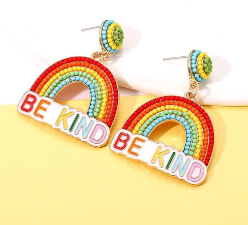 Teacher Pencil Earrings for Women Beaded Pencil Dangle Earrings Statement Rainbow Match Apple Earrings Back To School Jewelry Teacher Appreciation Gift in Saudi Arabia