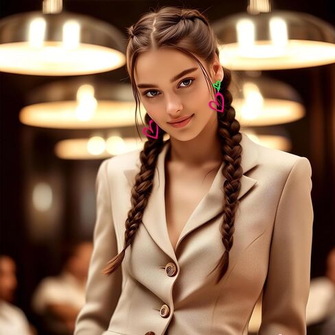 أقراط القلب النيون للنساء أكريليك نيون الأقراط في الثمانينيات من القرن التسعينات من القرارات للنساء للنساء البرق في دوار الصيف قلادة رجعية لزيادة التوهج 80 in Kuwait